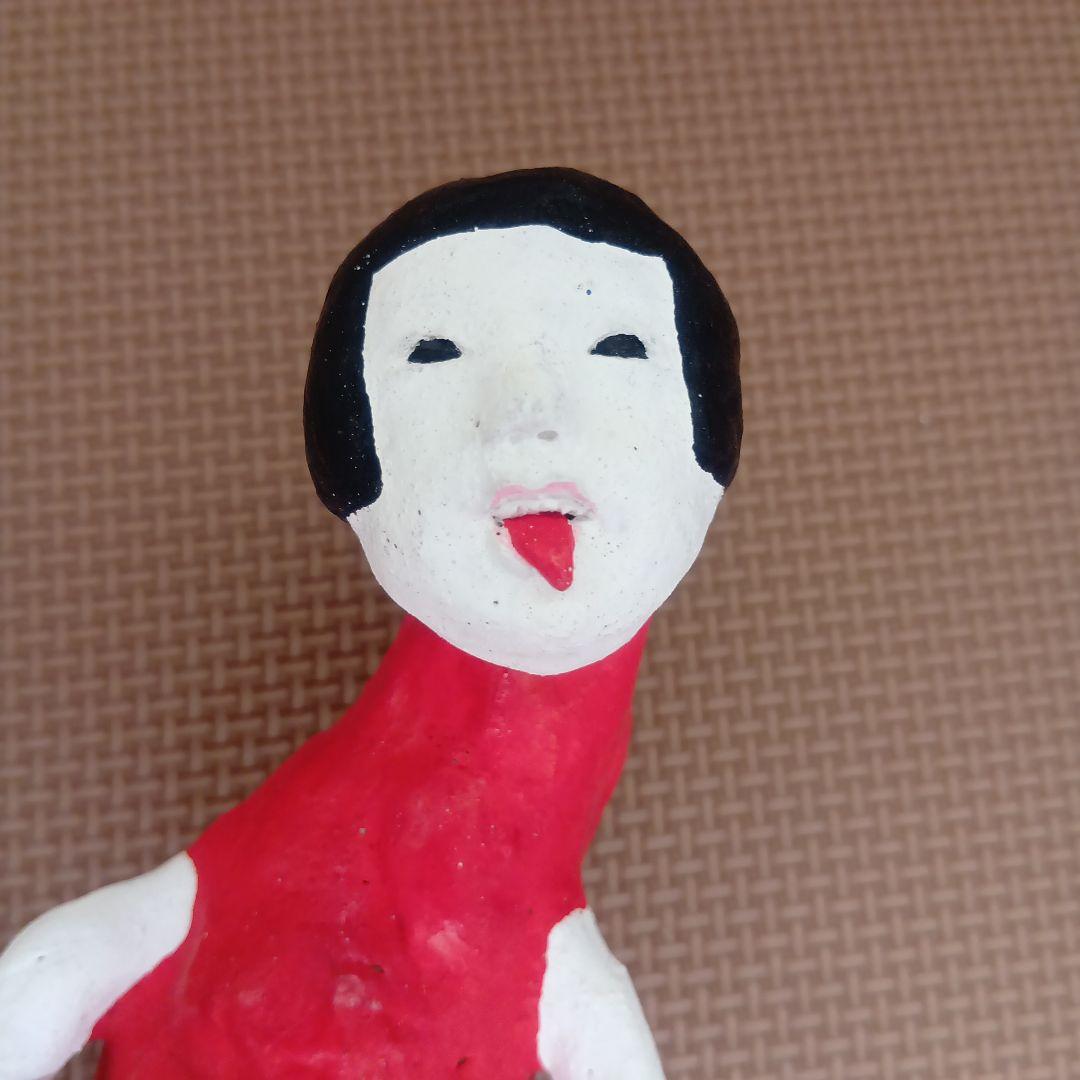 現代陶芸家 相場るい児 「少女土鈴」土人形 手捏ね 艶物 ツチノコ 髑髏