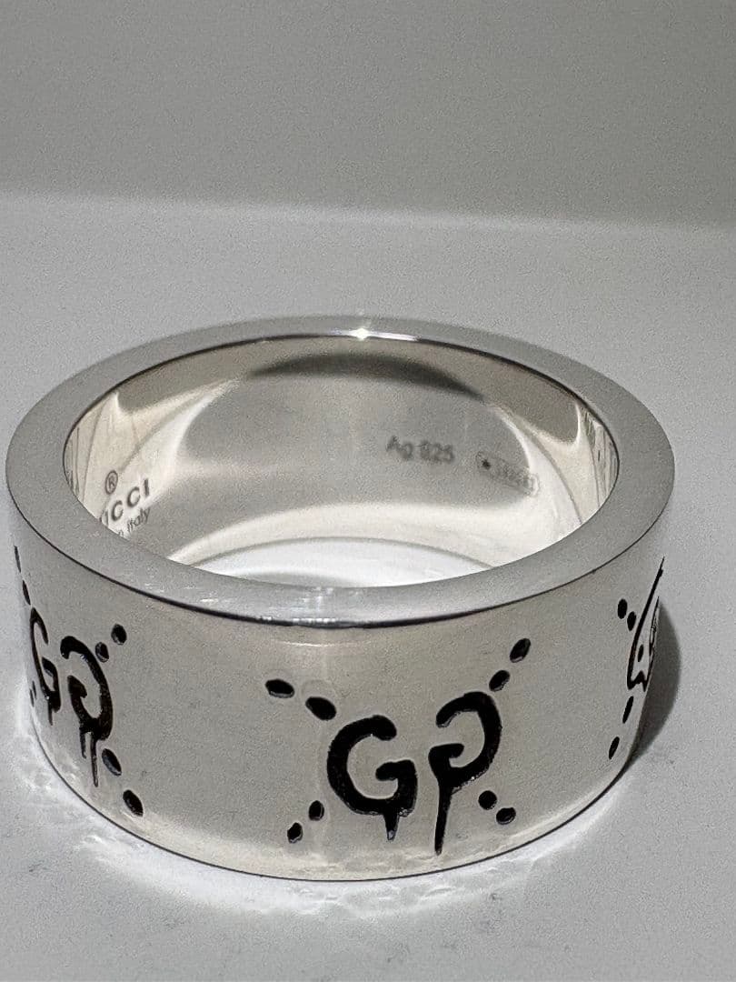 GUCCI ブランデッドG スカル ワイド 刻印サイズ:15号【箱/ポーチ付】
