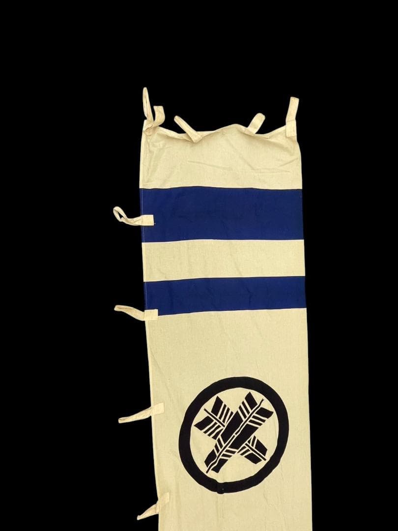 時代物 のぼり古布 布 木綿 武者絵 幟旗 侍 五月 670 x 85cm