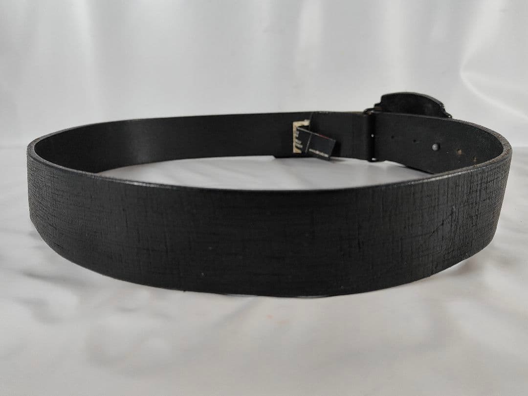 【極美品】DIESEL ディーゼル　高級イタリアンドレスベルト　黒艶本革　正規品