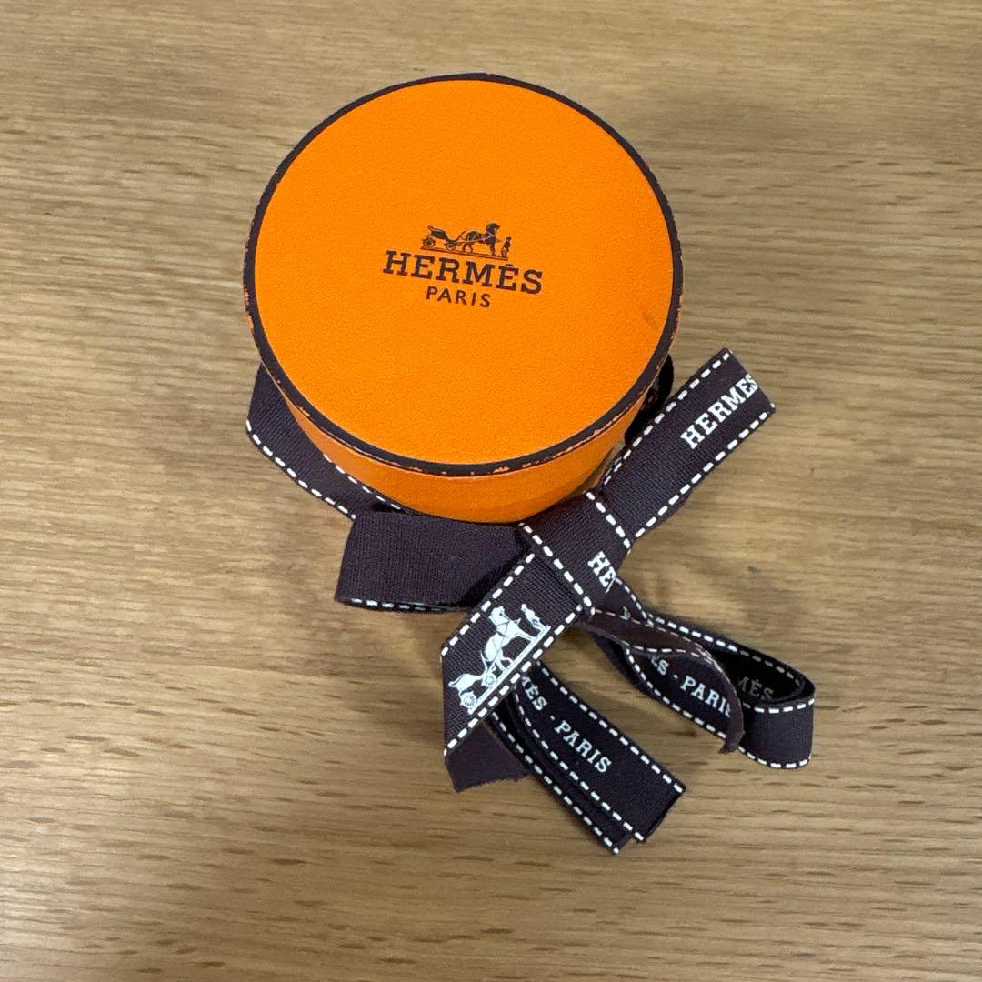 HERMES ツイリー ボルデュックリボン ホワイト ブラウン