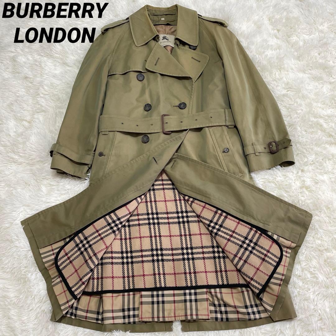 【希少】 バーバリーロンドン トレンチコート ライナー ベルト ダブル 玉虫色