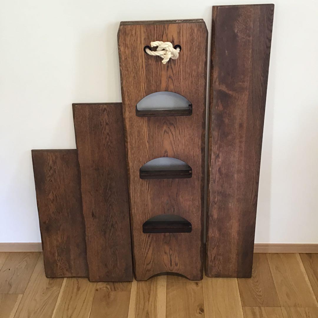 木製三角形ラック 3段 ブラウン