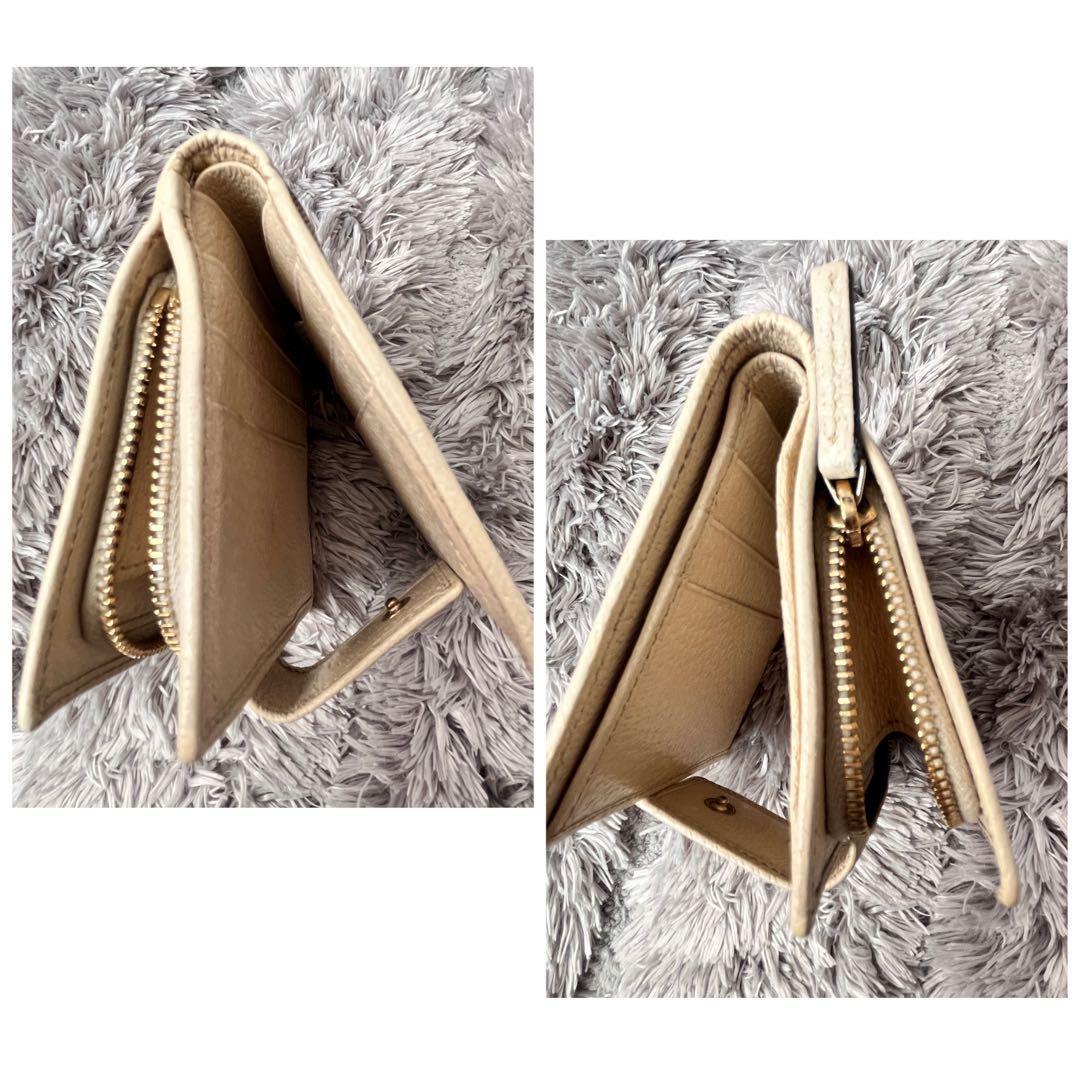 GUCCI 折り財布　GGキャンバス ホワイト　ロゴプレート　メンズ　レディース