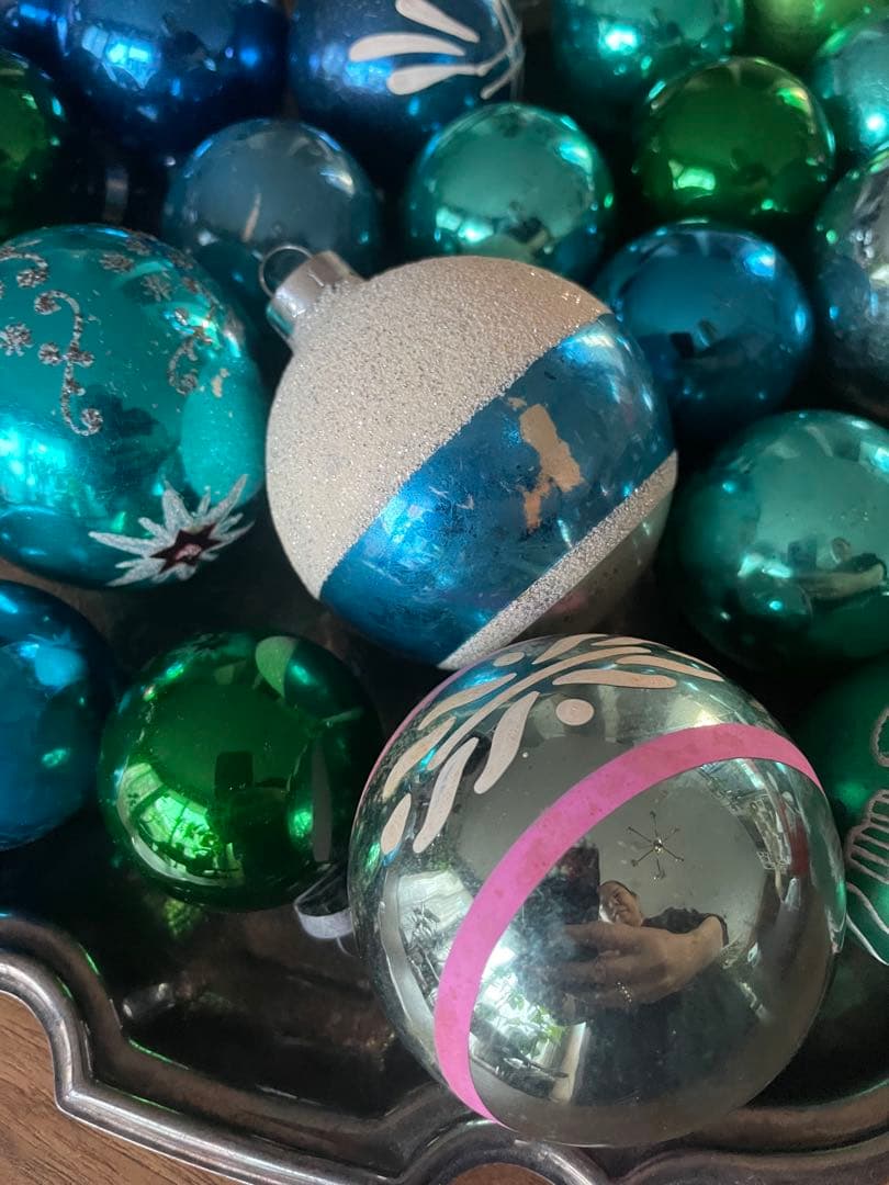 K　ヴィンテージ　クリスマス　ガラス　オーナメント2 セット