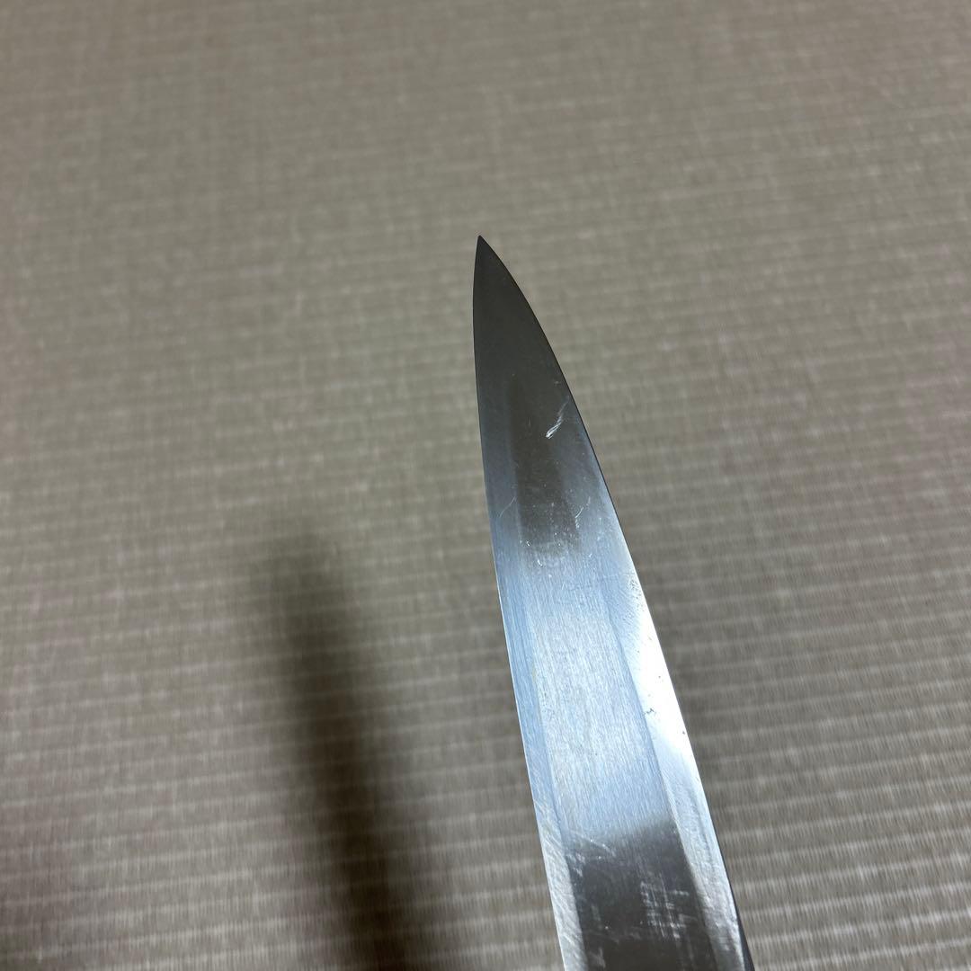 墨流し　青鋼　康之　柳刃　包丁　和包丁　黒檀白水牛八角柄　尺一