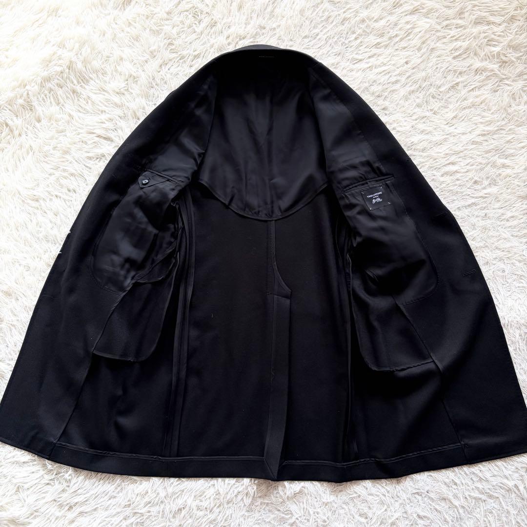 <極美品>TAGLIATORE×ブリッラ ブラック ウール チェスターコート44