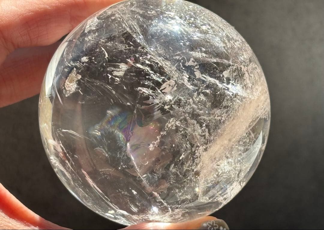 《ピンククリアクォーツ＊ピンクファイヤークォーツ大サイズスフィア》