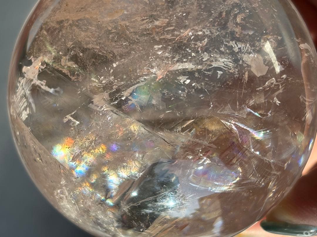 《ピンククリアクォーツ＊ピンクファイヤークォーツ大サイズスフィア》