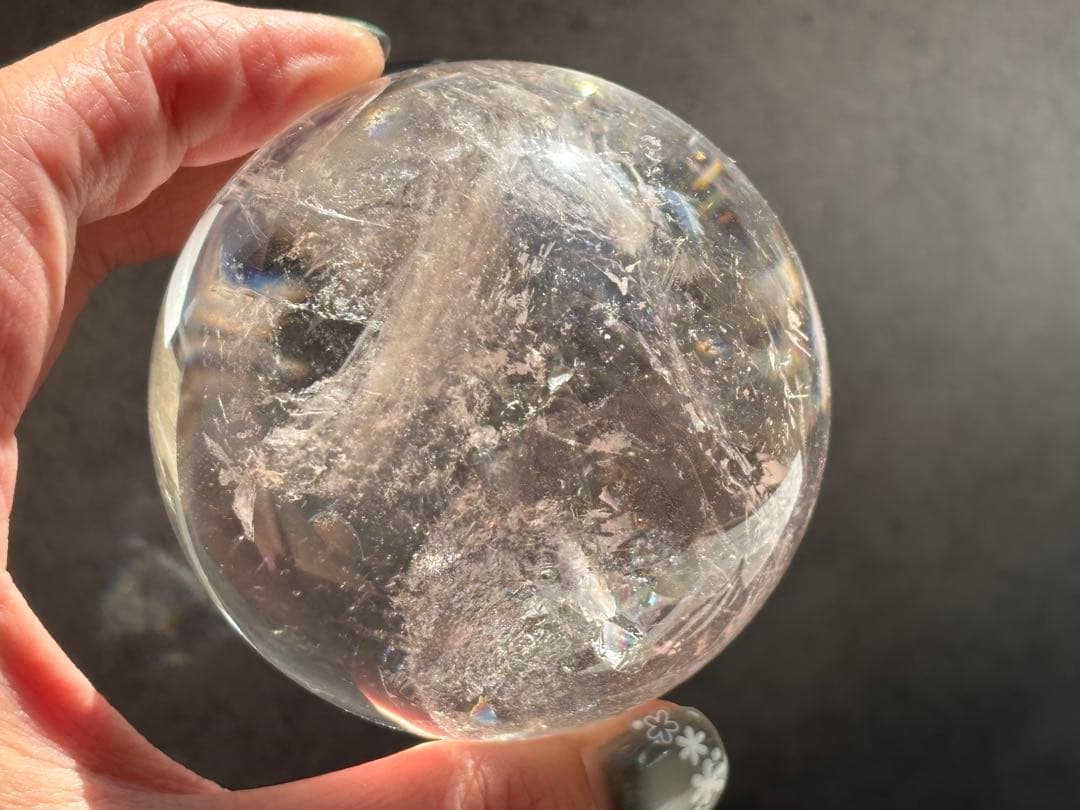 《ピンククリアクォーツ＊ピンクファイヤークォーツ大サイズスフィア》