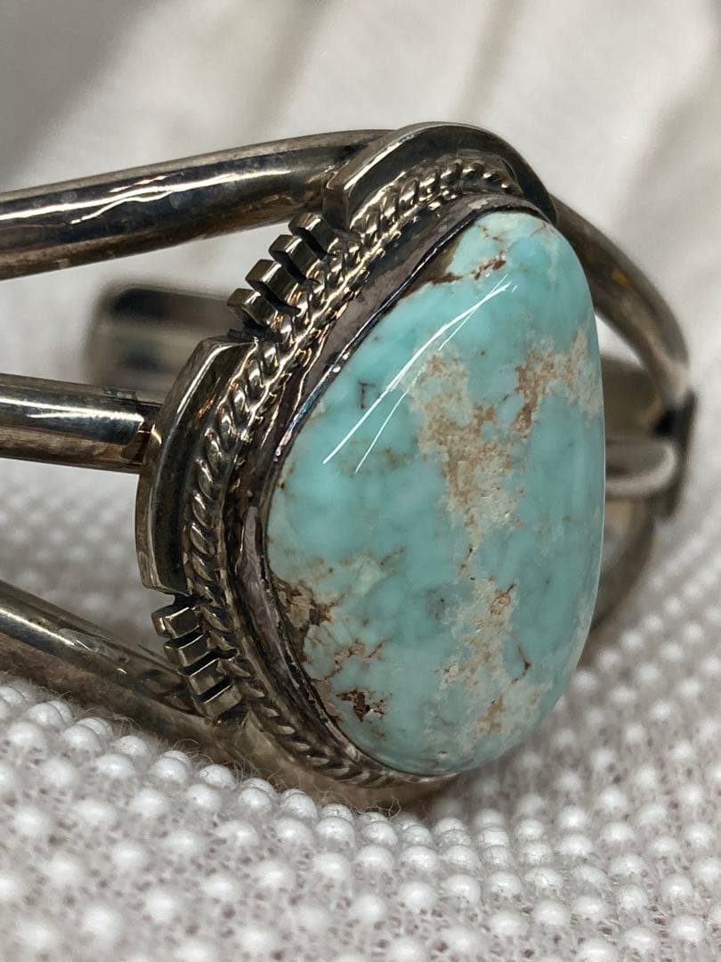 D0104A）希少 ターコイズ silver925 バングル ドライクリーク