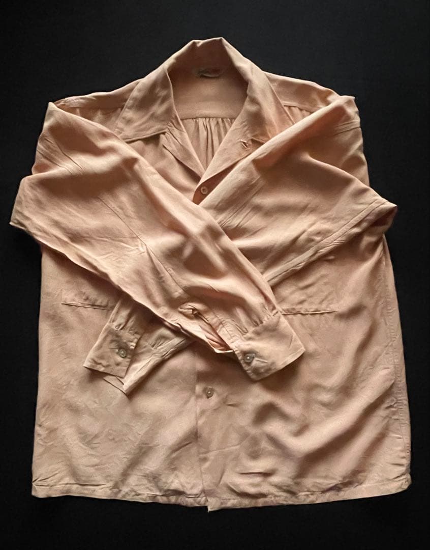 40's Ruggers BVD レーヨンシャツ サーモンピンク