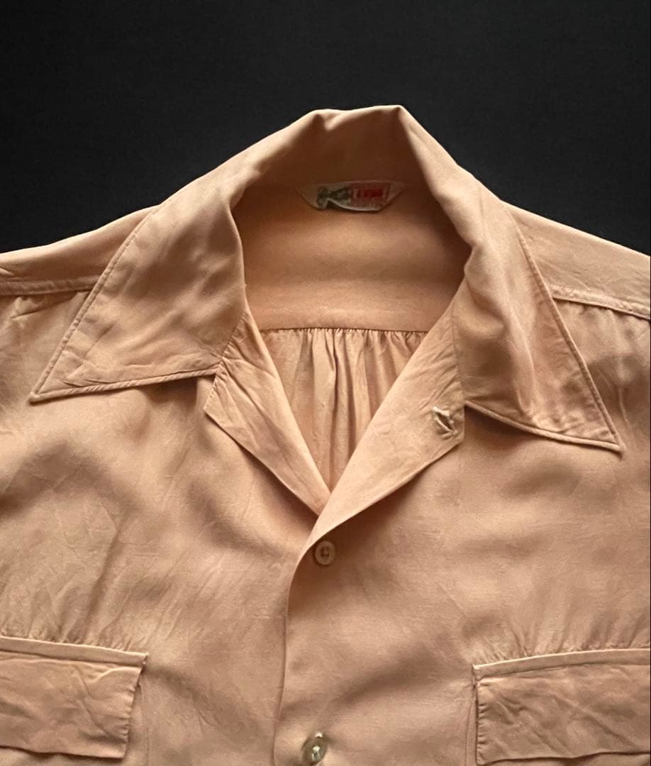 40's Ruggers BVD レーヨンシャツ サーモンピンク
