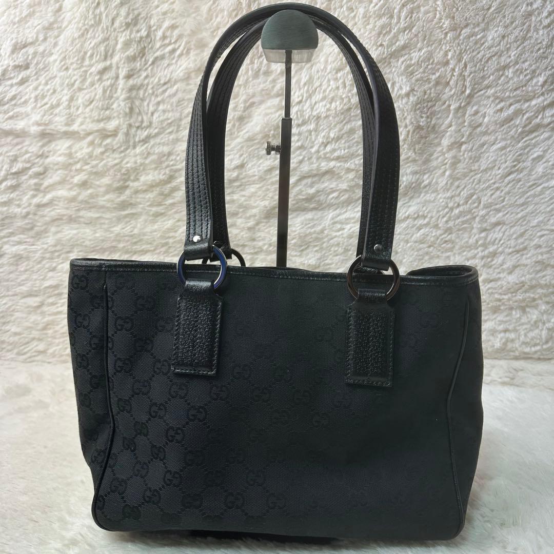 デニッシュ 様用極美品 GUCCI ブラック トートバッグ GGパターン