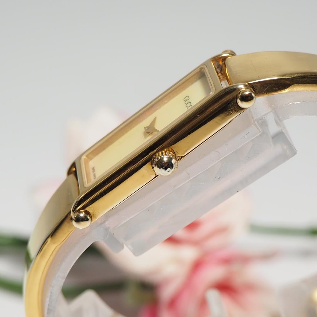 美品 グッチ GUCCI 1500 バングルウォッチ シェル 腕時計 箱 592