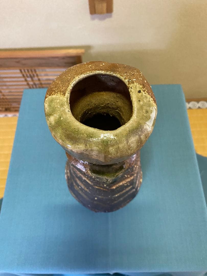 茶道具/花入 信楽窯花入 杉本忠造 共箱 茶道