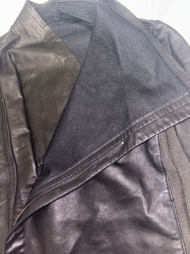 β sheepskin finger hole leather jacket