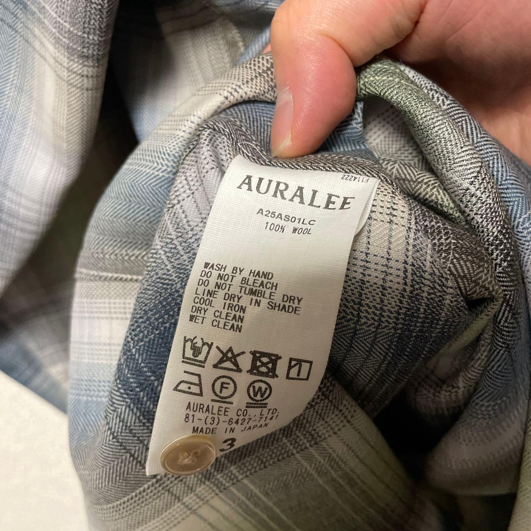 トップス auralee SUPER LIGHT WOOL CHECK SHIRT