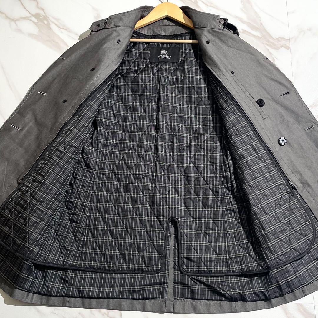 【未使用級/M】バーバリーブラックレーベル トレンチコート グレー ライナー