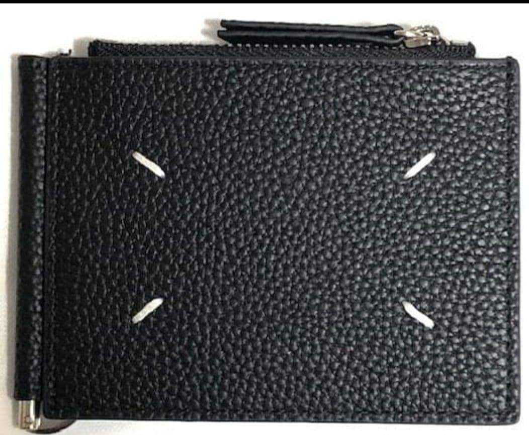 Maison Margiela ブラックレザー二つ折り財布 マネークリップ　新品