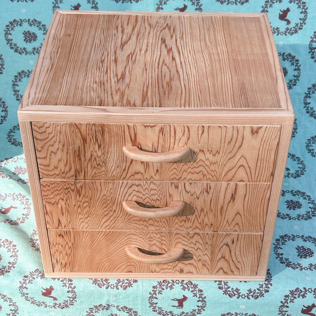 希少　天然記念物　屋久杉　工芸品　小物入れ　3段引き出し