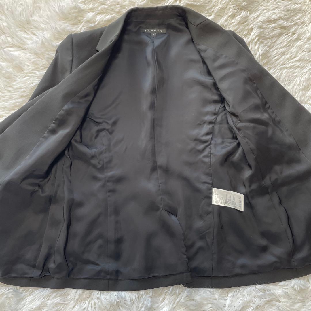 【美品】theory パンツスーツ　黒　シングルボタン　Mサイズ　ウール96%