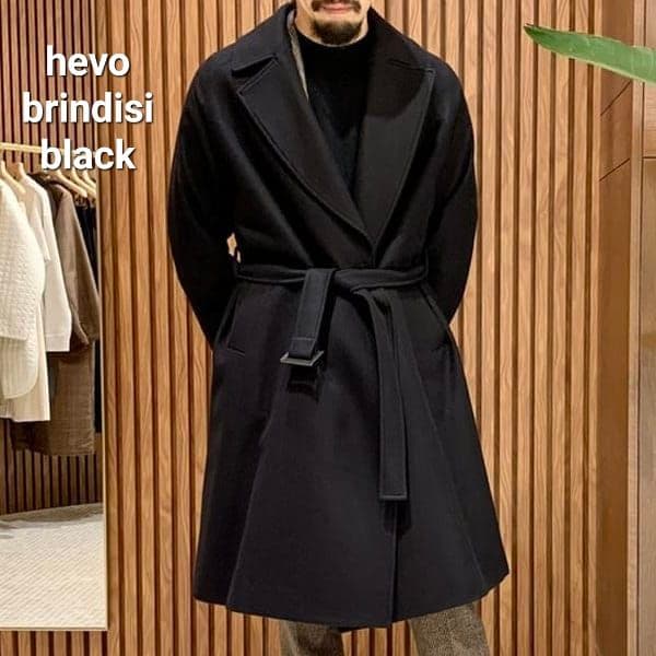 hevo Brindisi Black トレンチコート ブラック 大きめ44