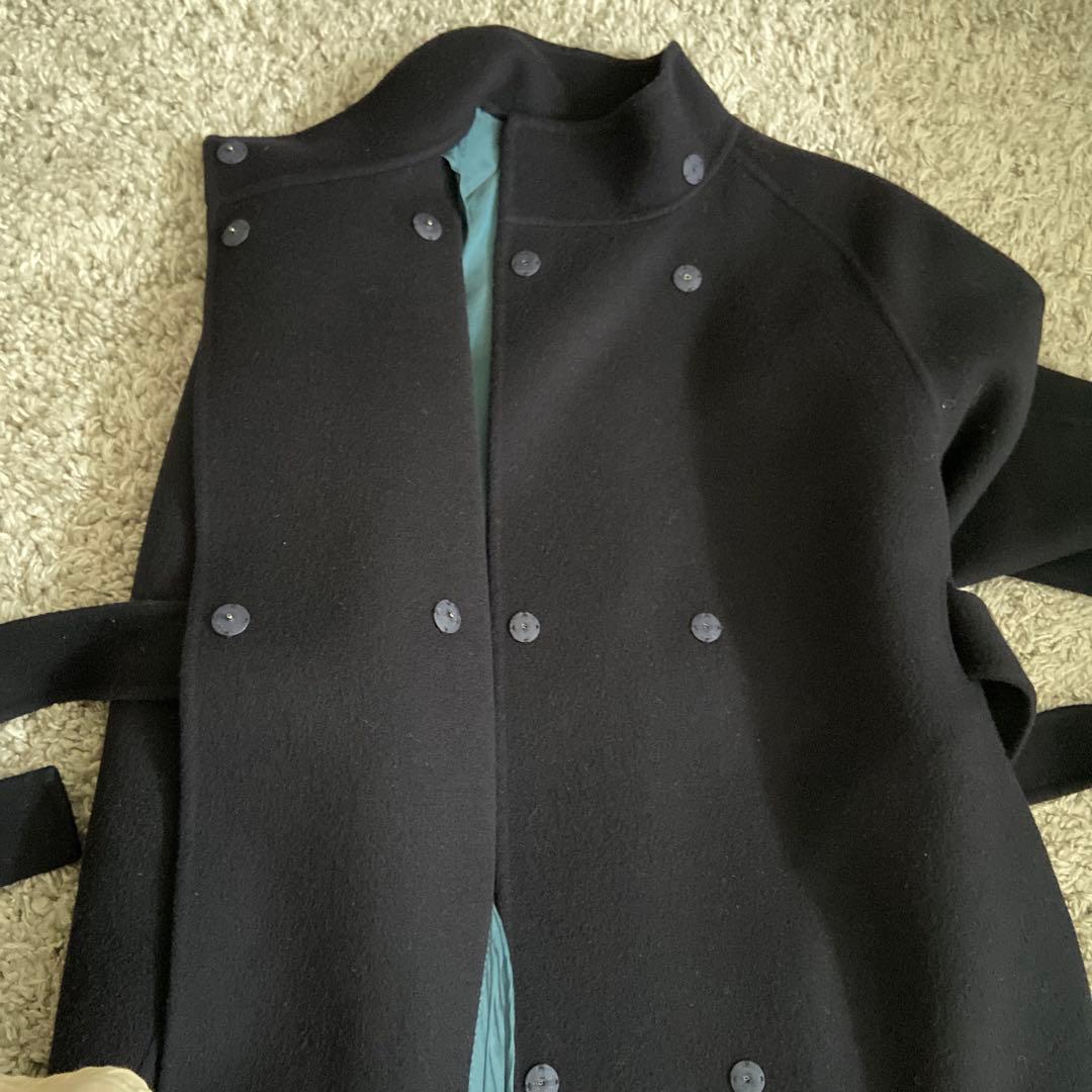 【トゥモローランド 】スーパーダブルフェイスベルテッドコート ネイビー34