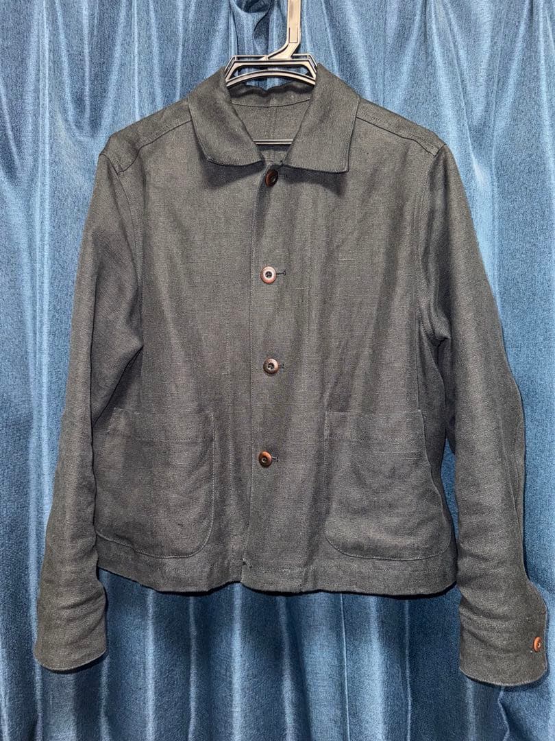【LIDNM】LINEN CROPPED CHORE JACKET Sサイズ
