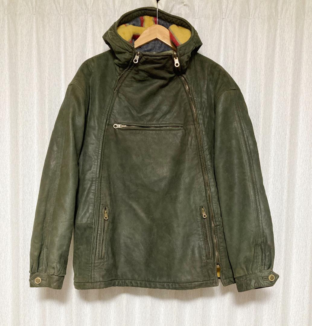 ジャケット・アウター 90s HUGO BOSS DEFORMATION LEATHER PARKA