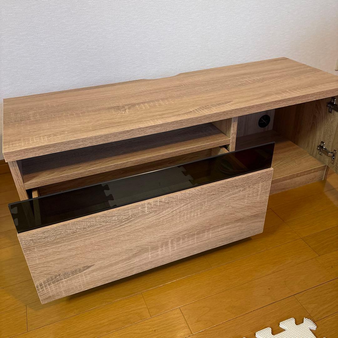 木目調 テレビボード 約100cm 引き出し付き