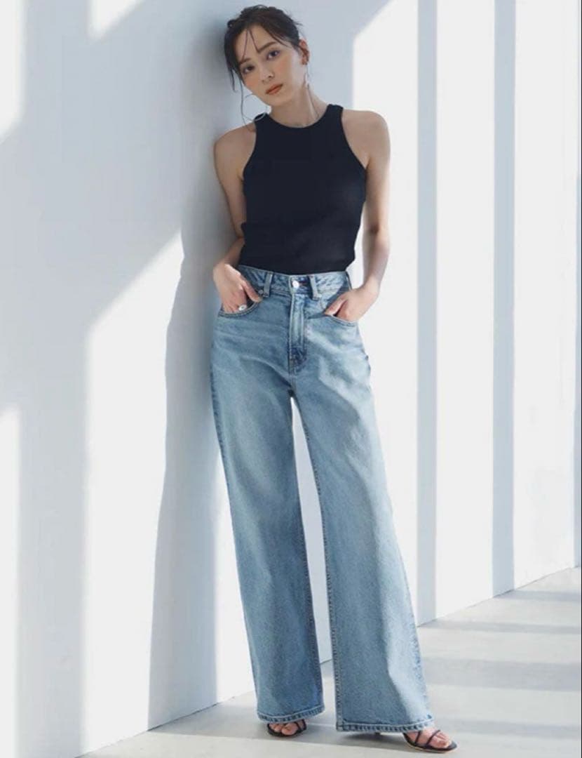 anuans Wide leg denim light blue サイズ1