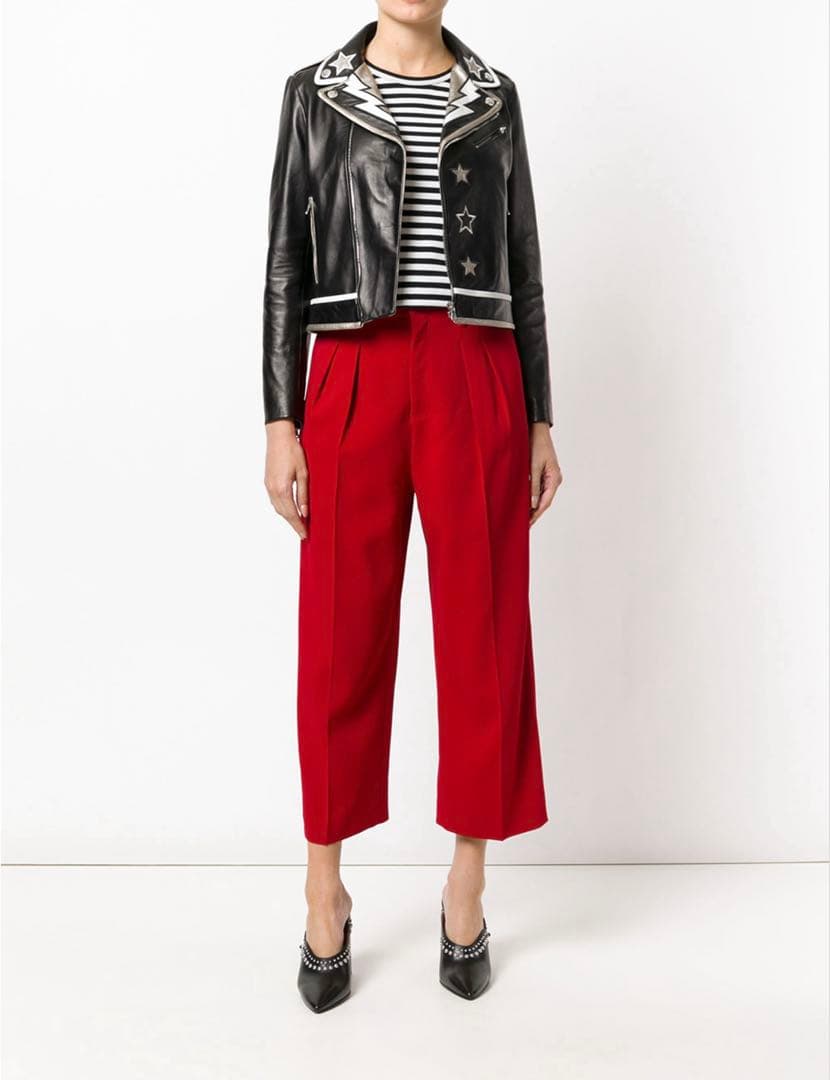 RED VALENTINO ブラックレザー ライダースジャケット
