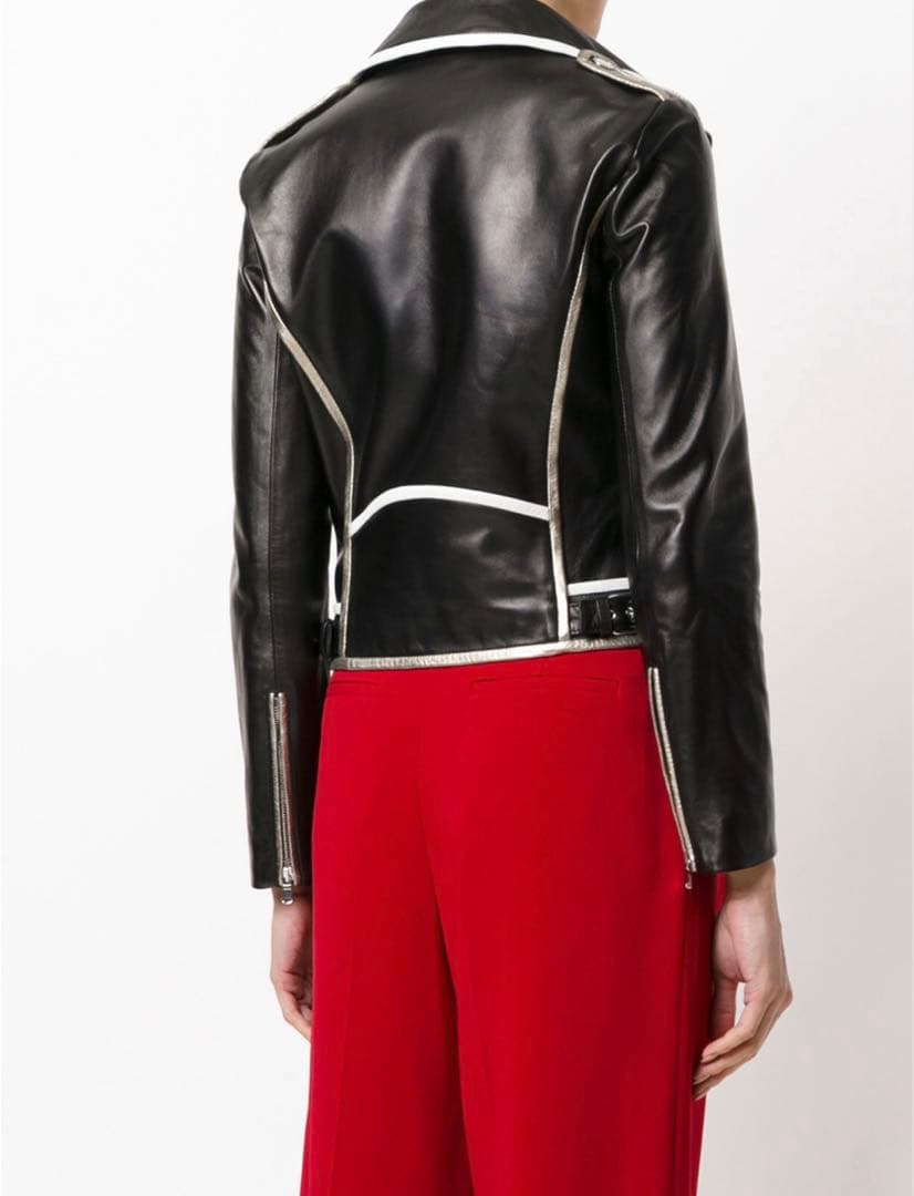RED VALENTINO ブラックレザー ライダースジャケット