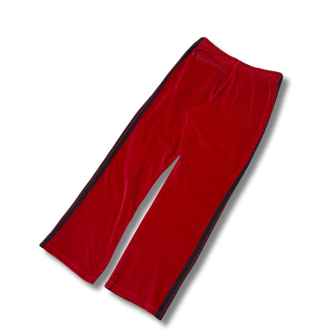 Needles ベロア トラックパンツ レッド M センターシーム