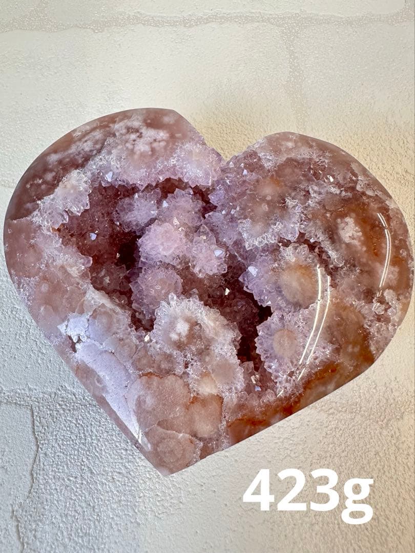 大きめ高品質　ピンクアメジスト　フラワーアメジスト　ハート形