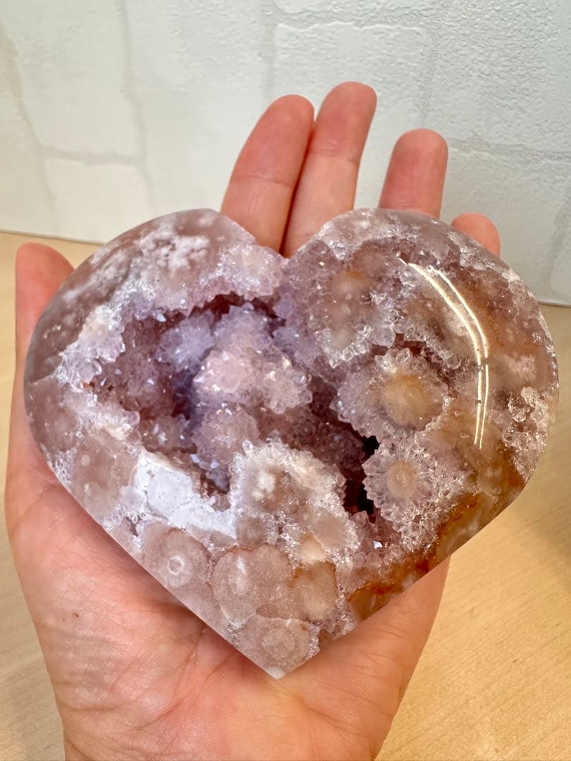 大きめ高品質　ピンクアメジスト　フラワーアメジスト　ハート形