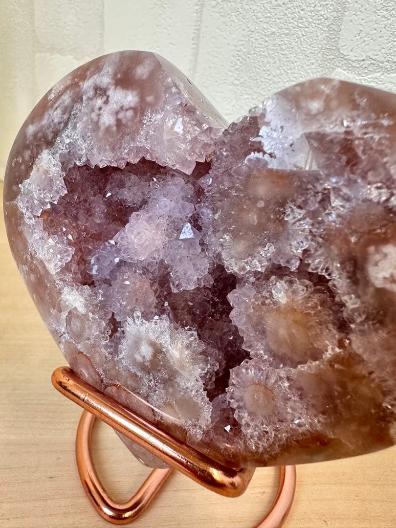 大きめ高品質　ピンクアメジスト　フラワーアメジスト　ハート形