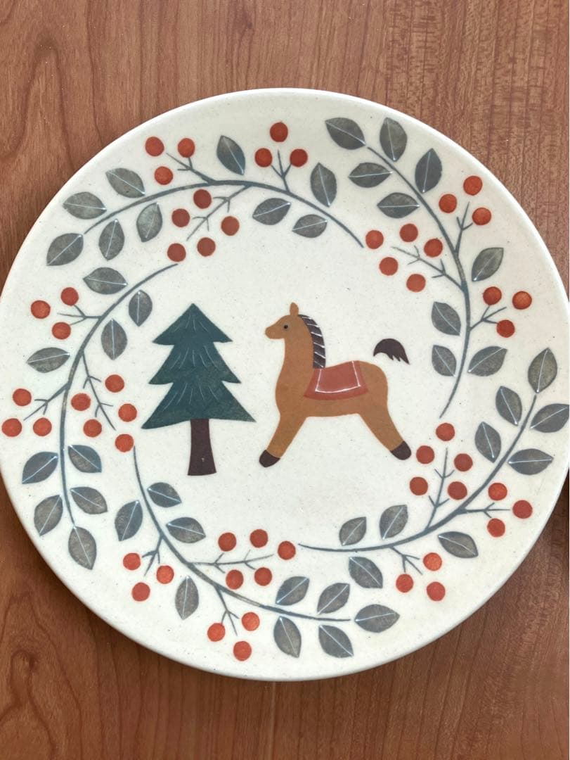 【未使用品】作家もの クリスマスのプレート2枚セット