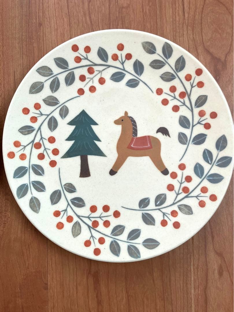 【未使用品】作家もの クリスマスのプレート2枚セット