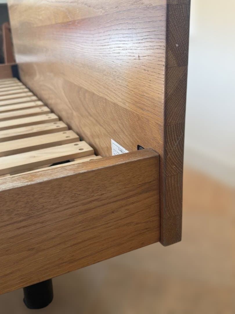 無印良品　木製ダブルベッドフレーム ヘッドボード付き