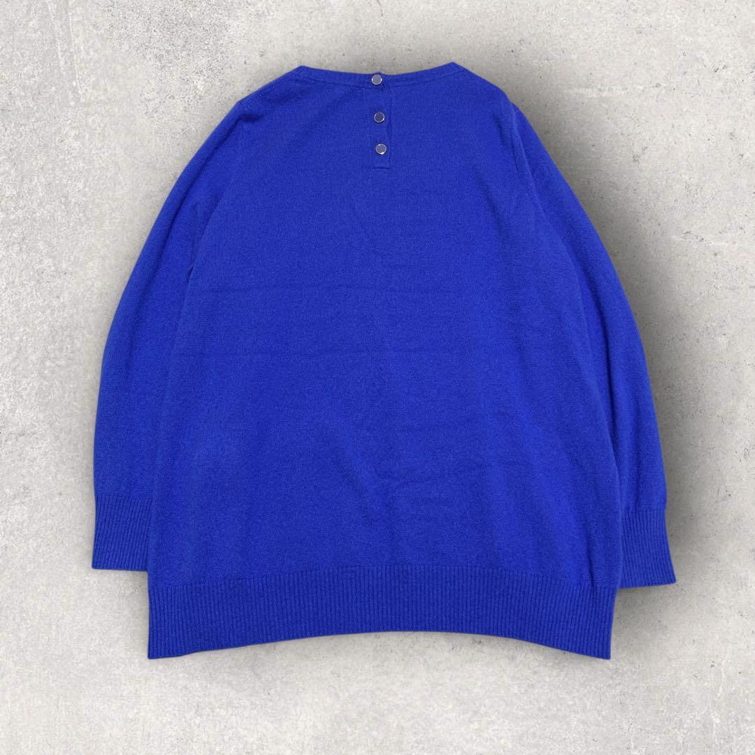 46サイズ✨ 23区 ニット セーター カシミヤ100％ ブルー バックボタン