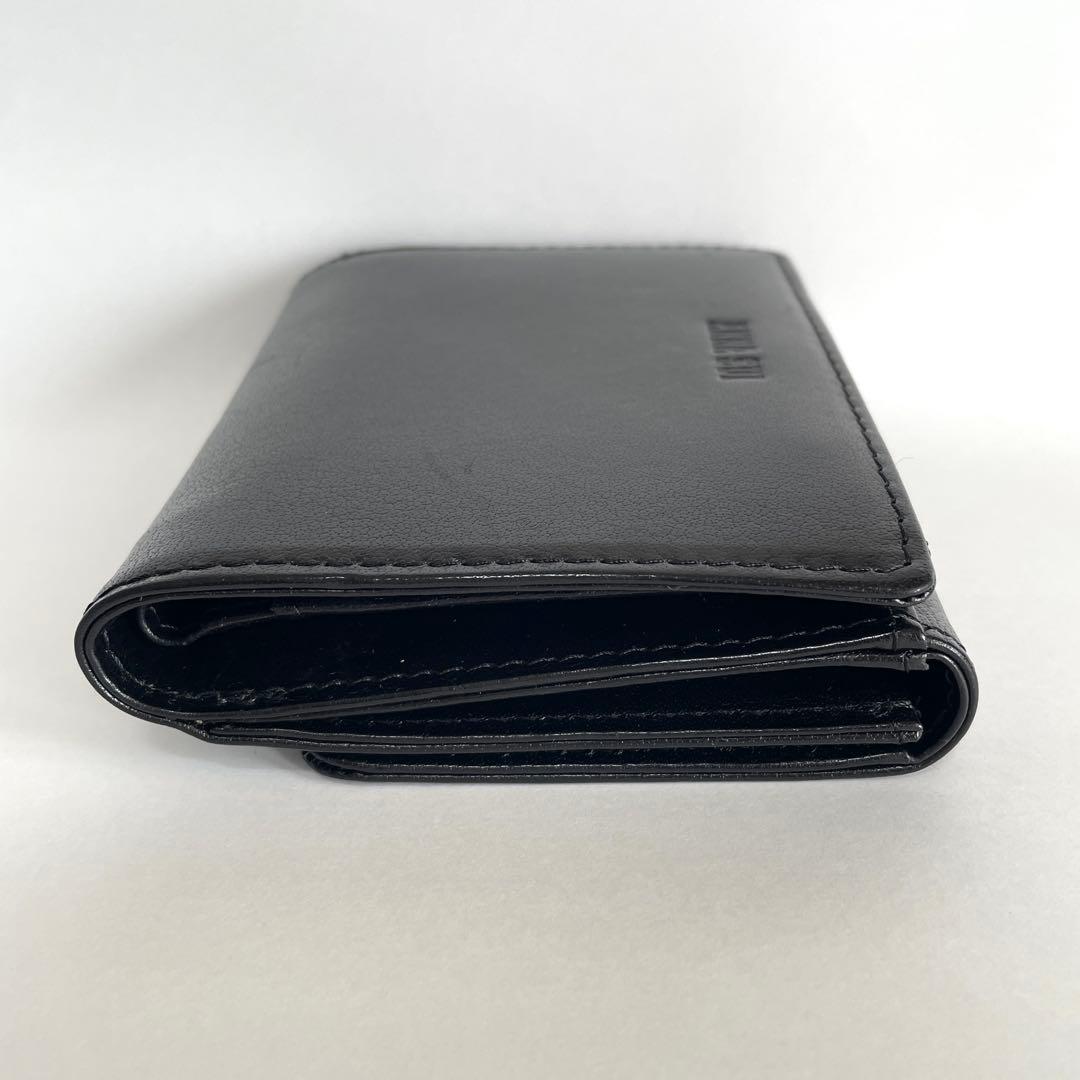 極美品 ANNA SUI 二つ折り財布 黒 レザー バタフライ 蝶 コンパクト