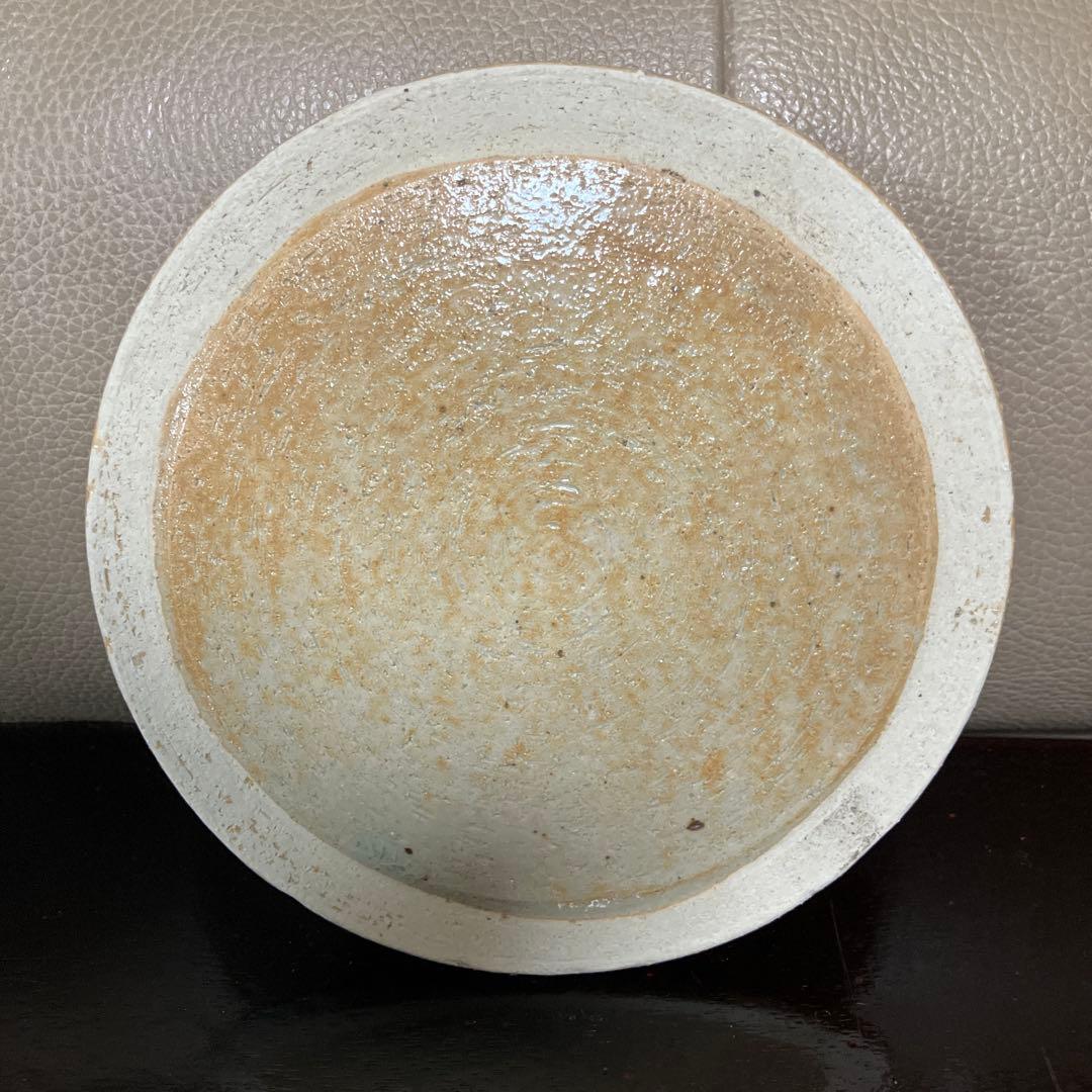 相馬焼　明月窯　馬の絵柄の青緑色水差し