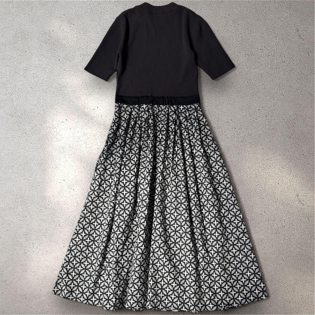 美品　完売　DRESSTERIOR オーバーラップサークルコンビワンピース 36