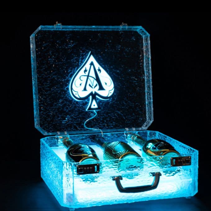 ボトルケース　LED　バレンタイン　アタッシュケース ディスプレイ シャンパン