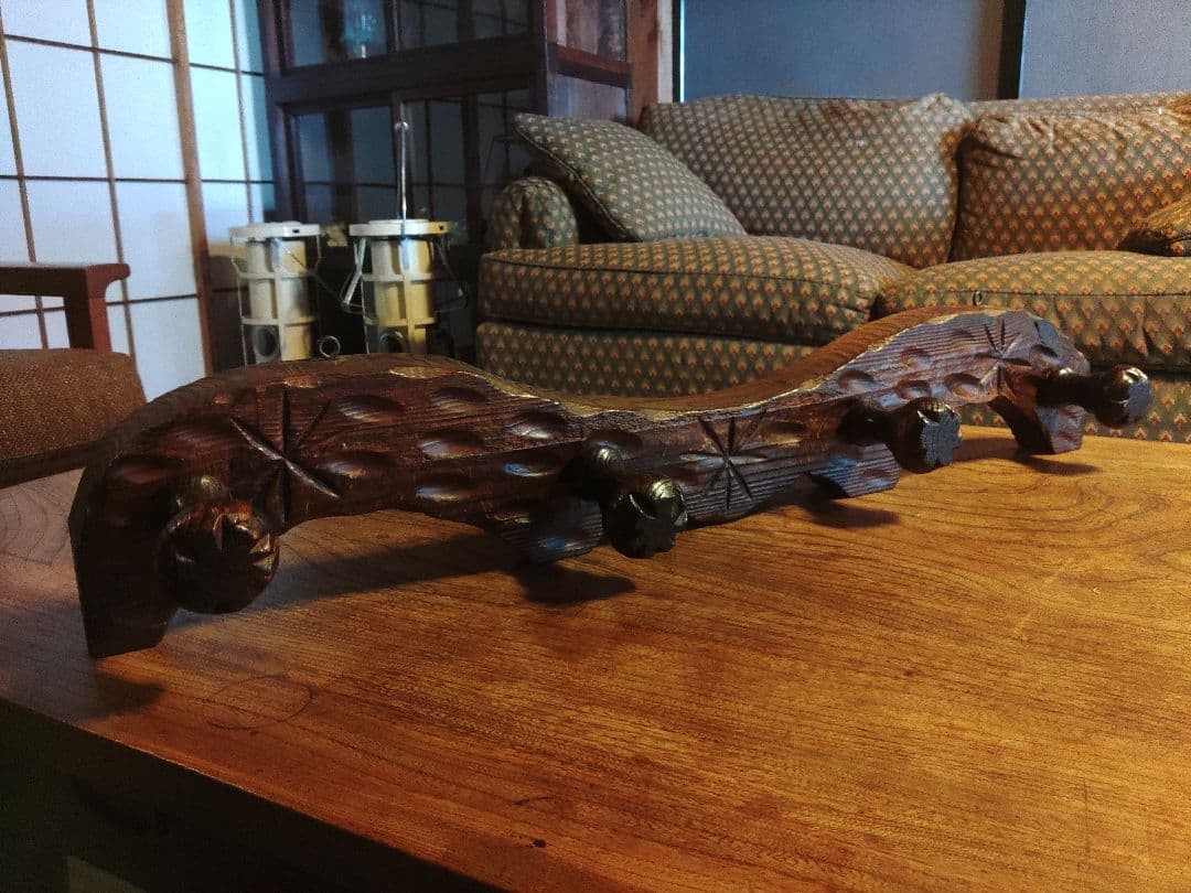 ハンガーフック　スペイン製　帽子　天然木　手彫　彫刻　アンティーク　ヴィンテージ