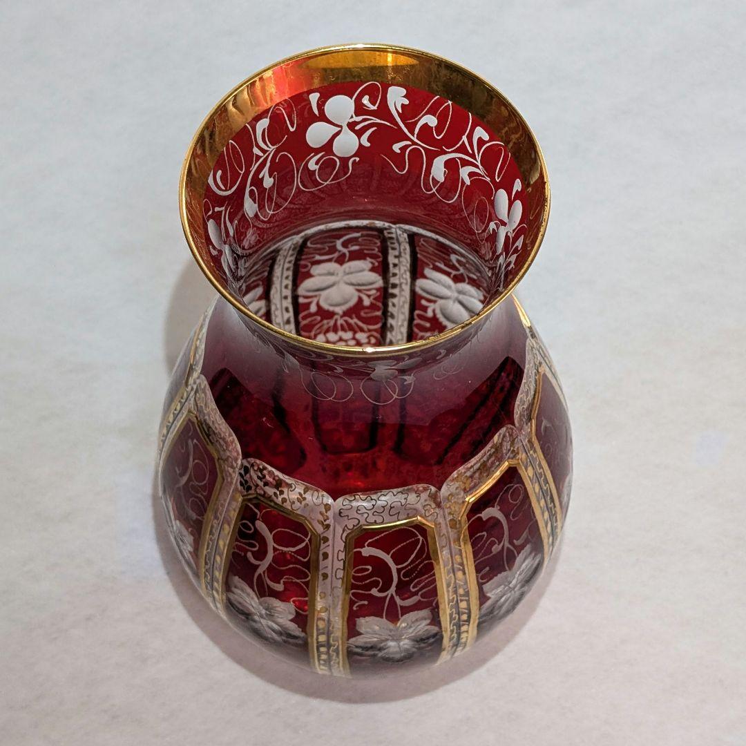 ゴージャス 豪華 クリスタル ガラス花瓶 中古品