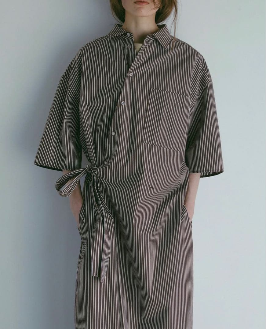 【最安値】ETRE TOKYO ハーフスリーブストライプオールインワン 25SS