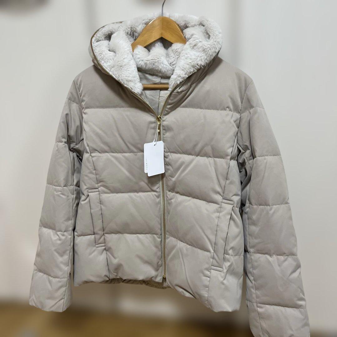 ルクールブラン ダウンジャケット ファーフードショートダウン 40 新品